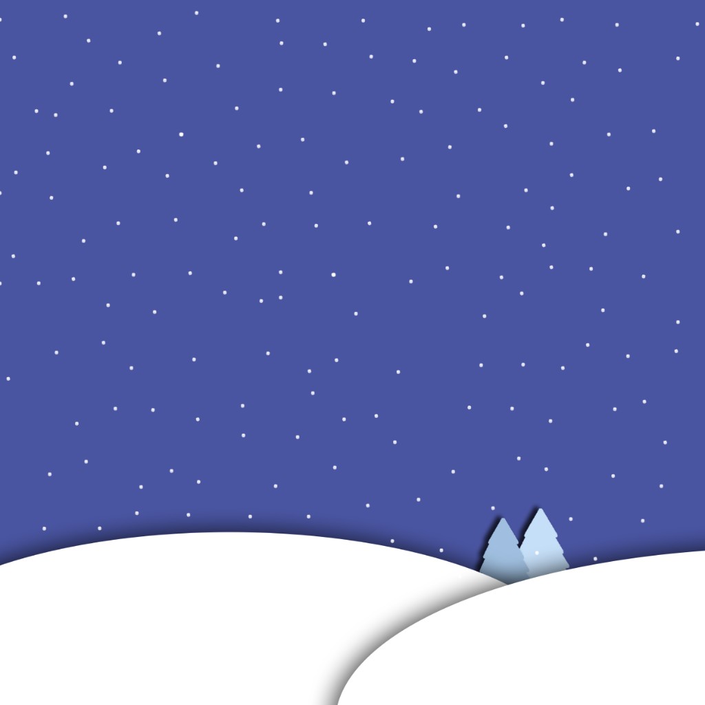 Social — winter night landscape (layered hills)