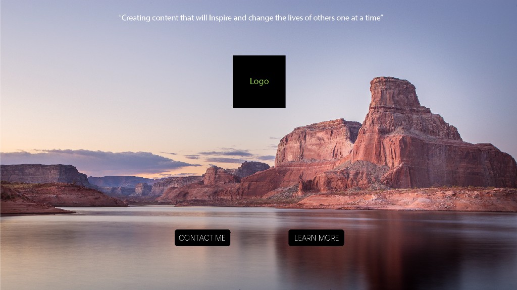 Wireframe — landing hero with logo placeholder and CTAs