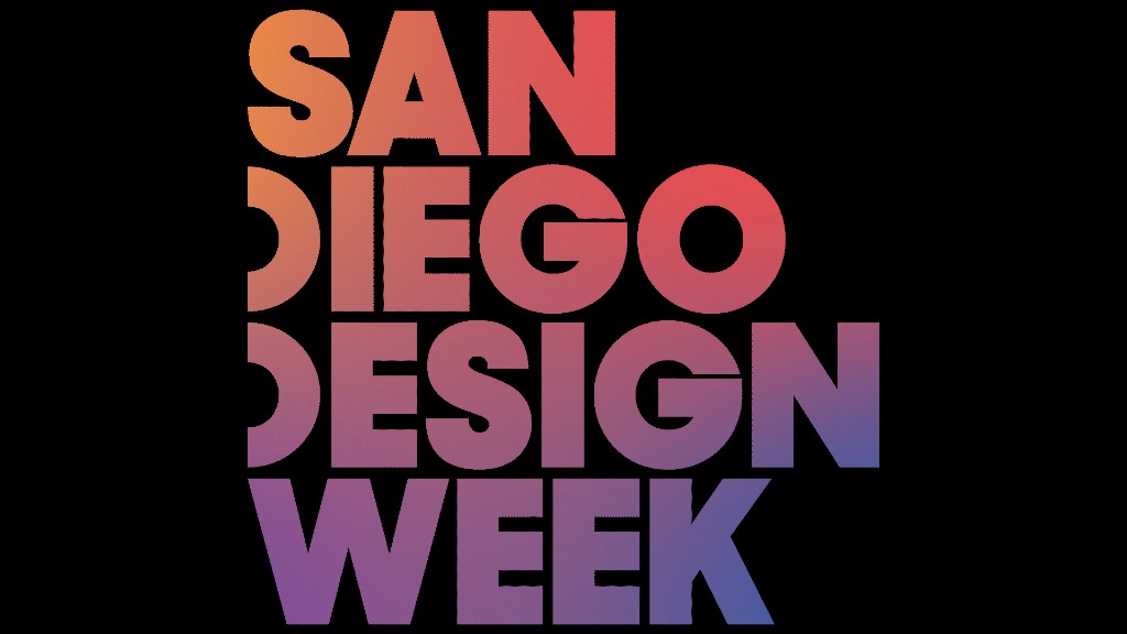 Wide gradient wordmark on black — San Diego Design Week