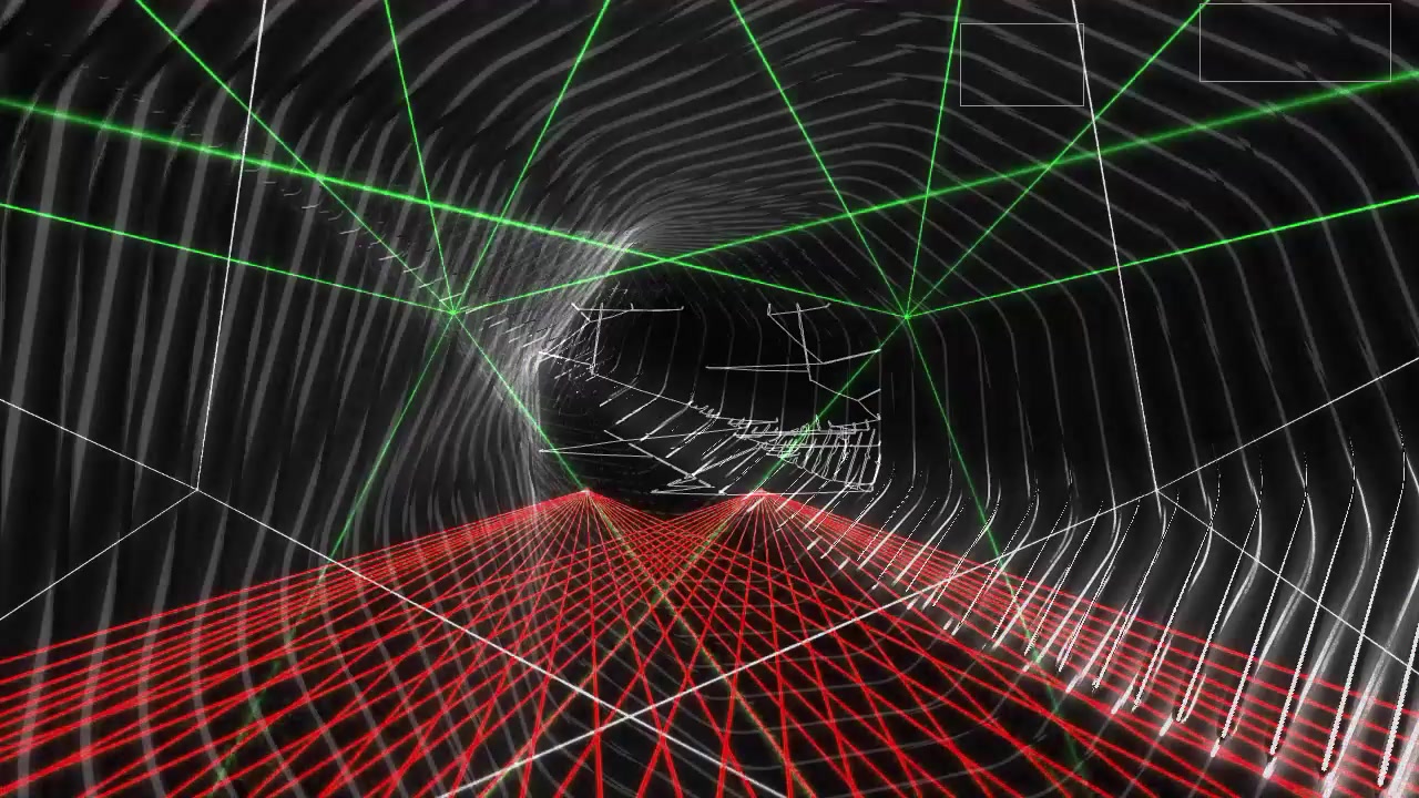 Shmoove visualizer — laser tunnel motion-visual still