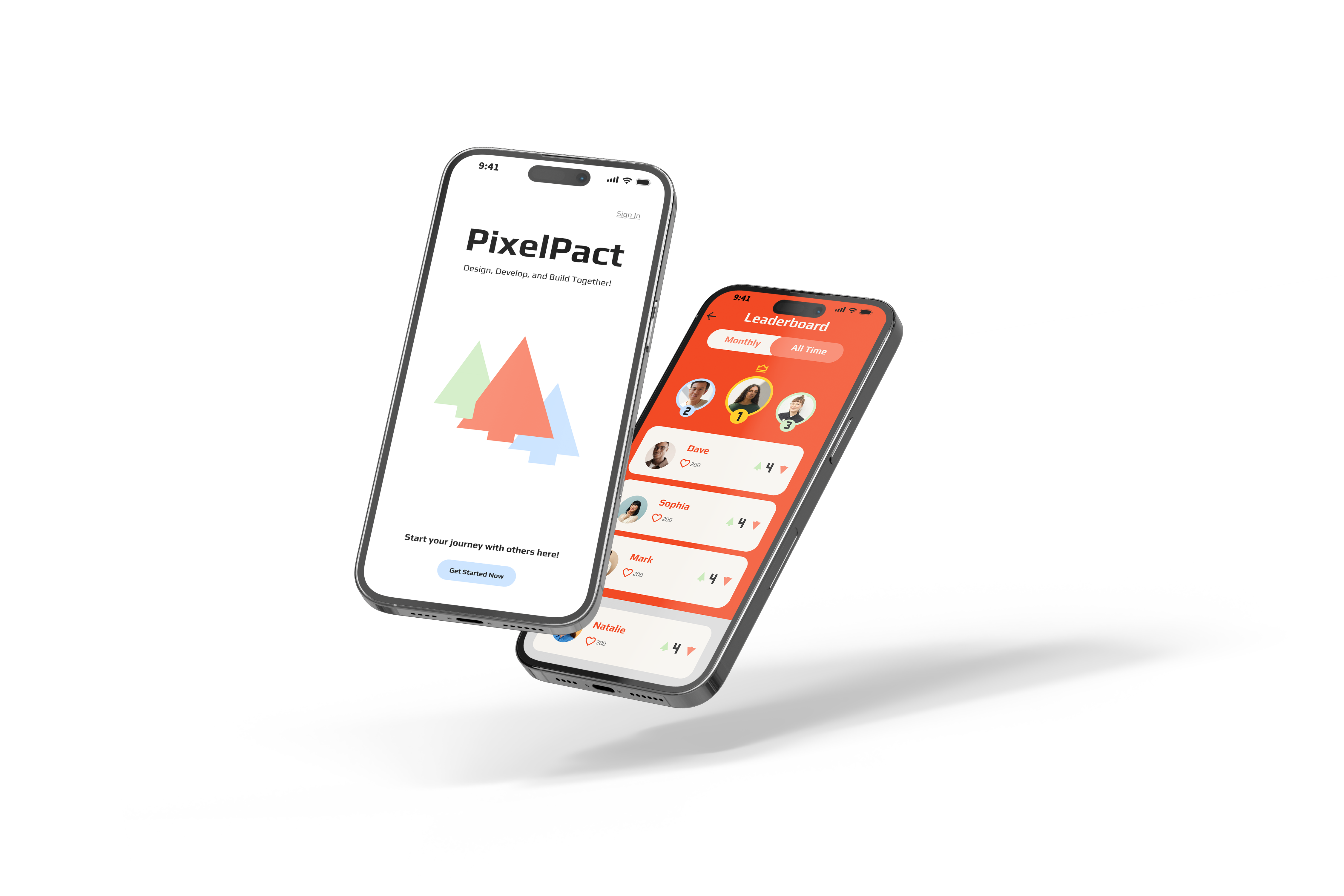 PixelPact phone screen mockup